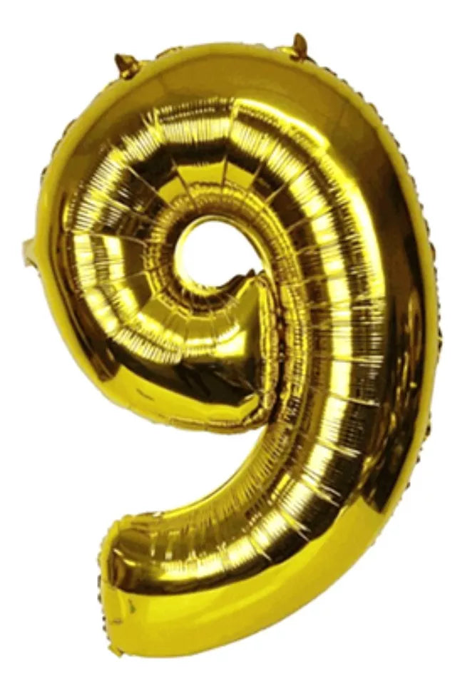 Globo Número Dorado Metalizado 80 Cm