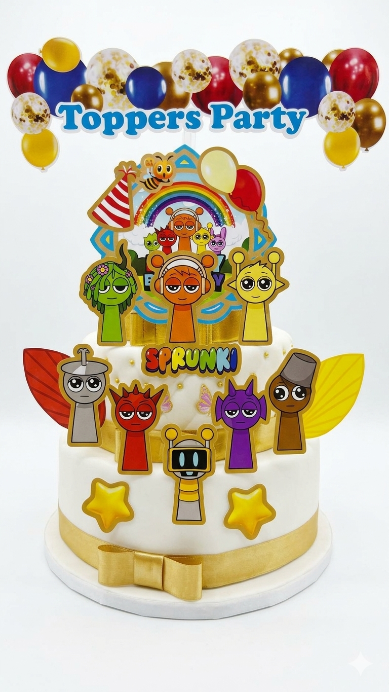 Set Toppers Sprunki Adorno Para Torta Cumpleaños Cotillón
