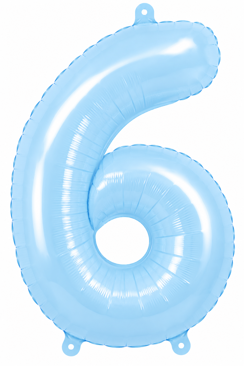 Globo metálico número 6 celeste Pastel