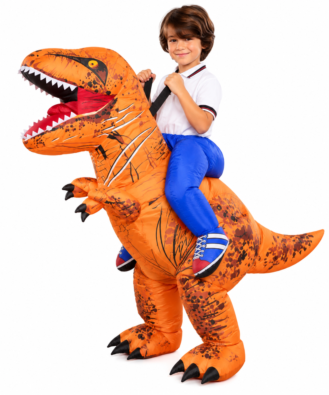 Disfraz Inflable De T-rex Dinosaurios Para Niños Naranjo 120-150 Cm