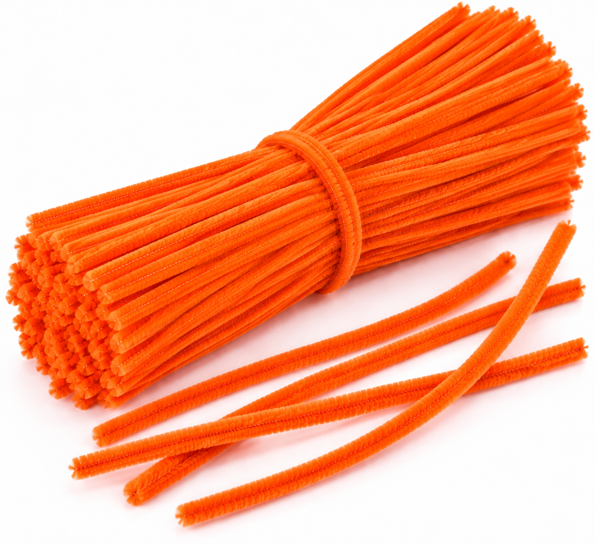 Limpiapipas Chenille para Manualidades Naranjo 100 Unidades