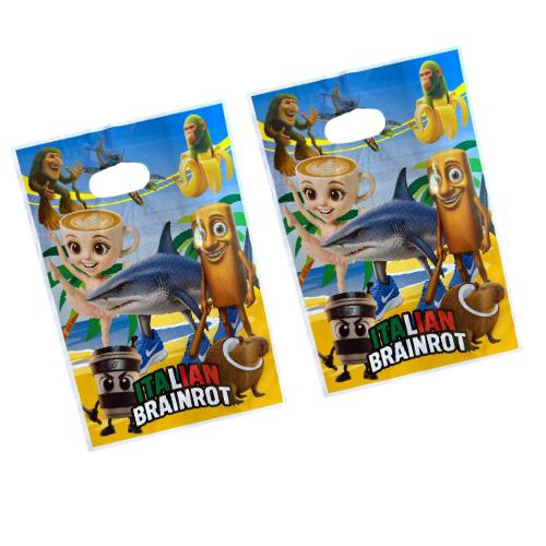 Pack 10 Bolsas Dulceras Cumpleaños Tralaleros Brainrot