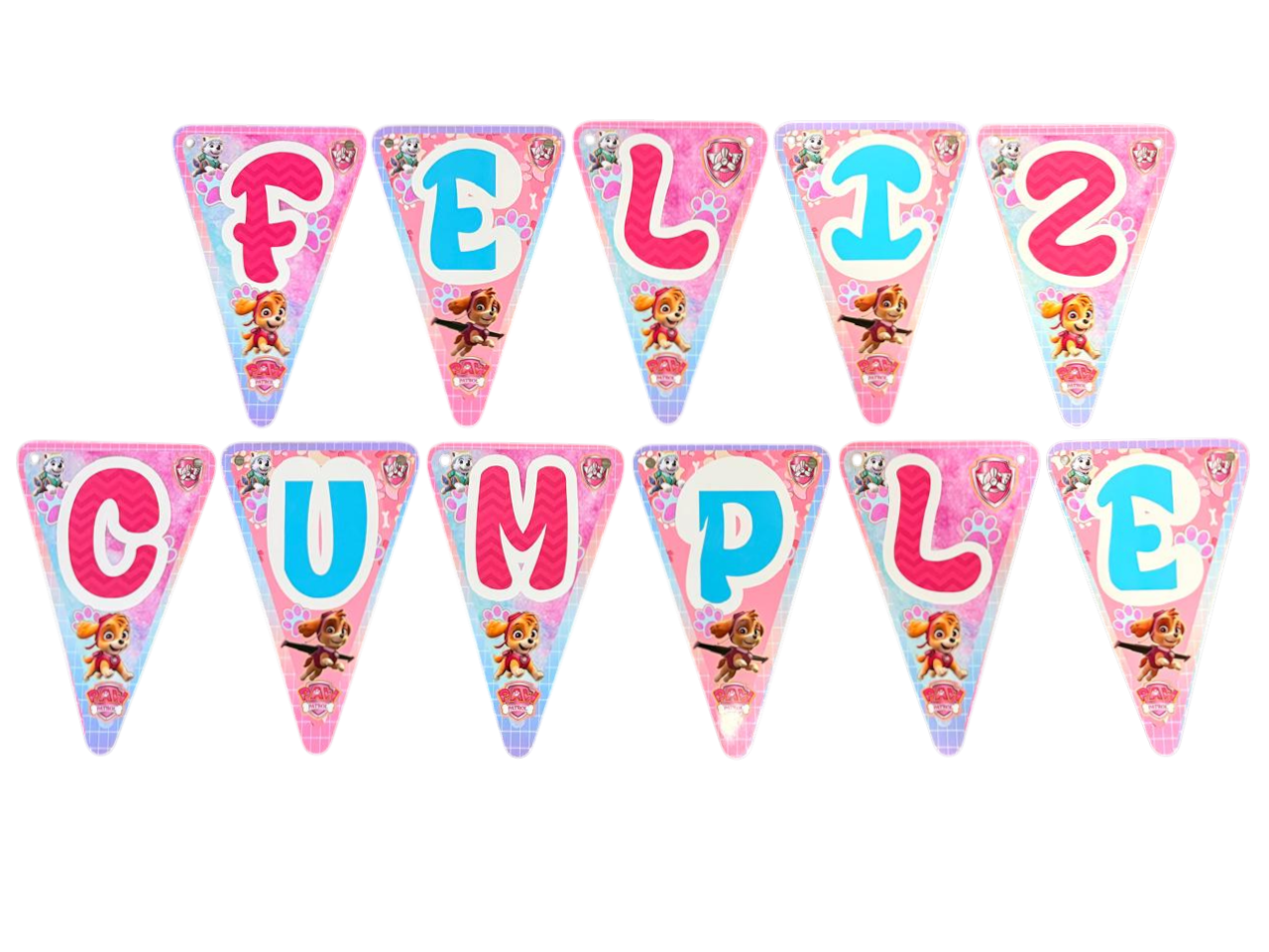 Cotillón Guirnalda Feliz Cumple Sky Paw Patrol