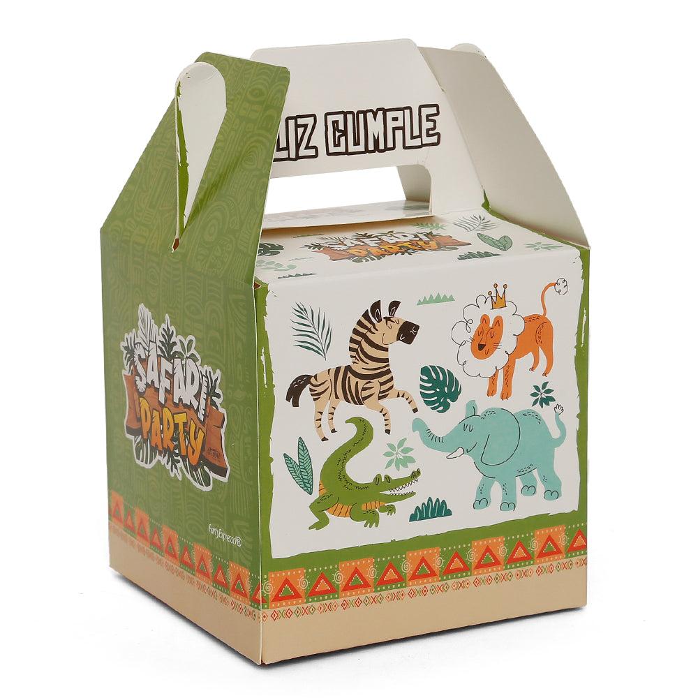Caja Sorpresa Feliz Cumpleaños Safari Animales Selva X 6