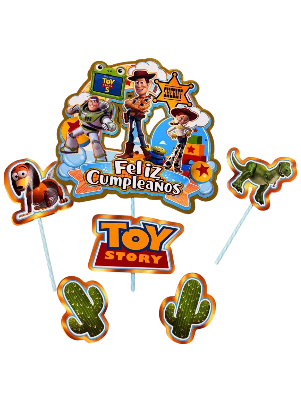 Set Toppers Para Torta Toy Story Feliz Cumpleaños Cotillón