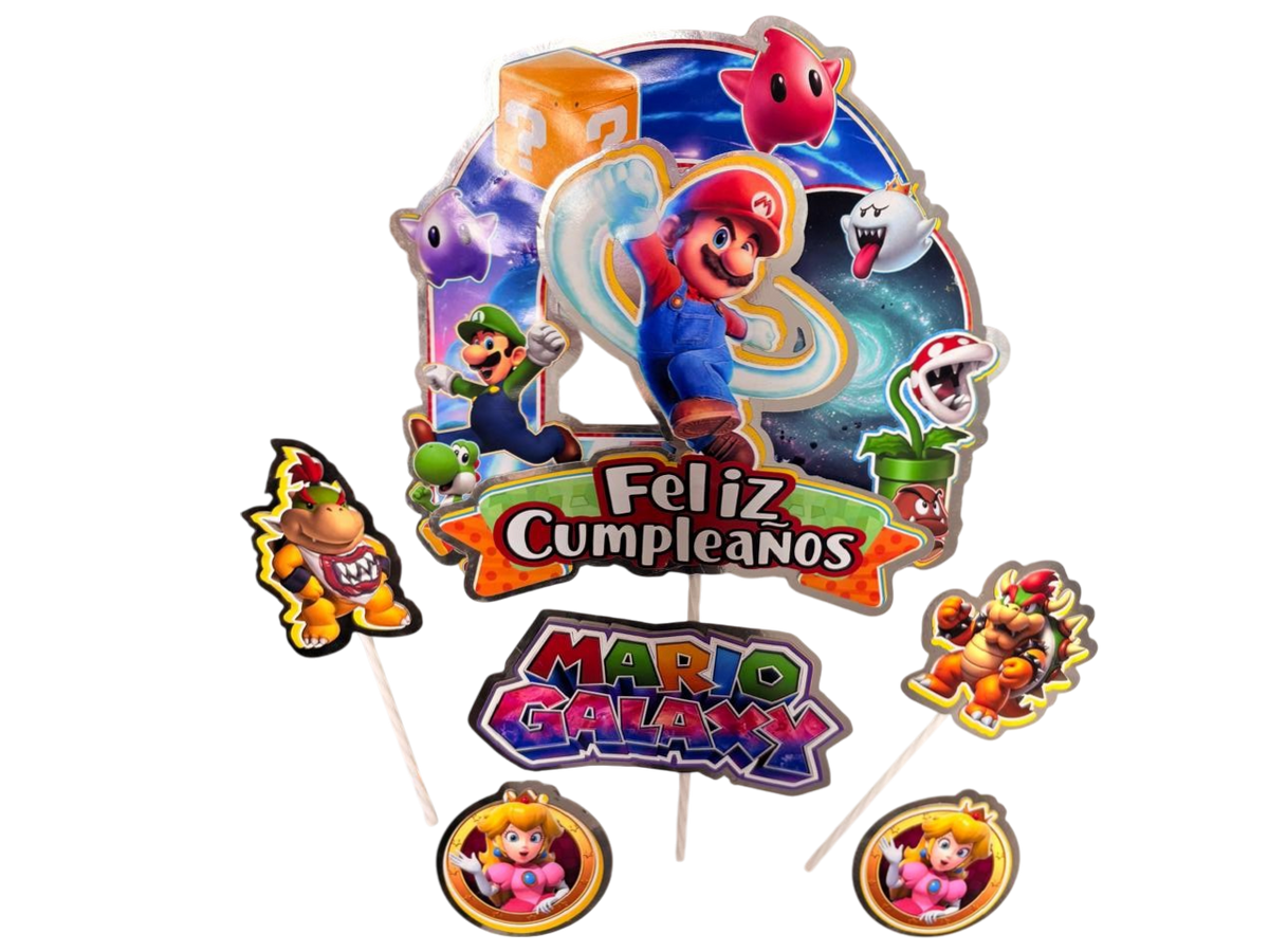 Topper Decorativo Para Torta De Cumpleaños Mario Bross