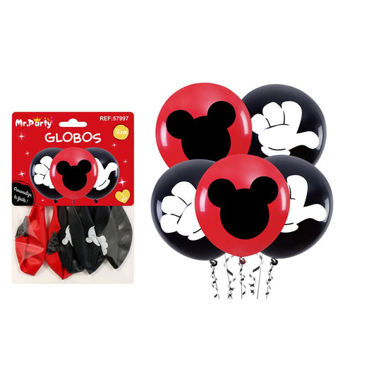 Set De Globos 9 Pcs Mickey Mouse Rojo Mickey