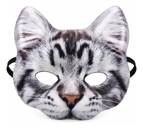 Máscara Goma Eva Niños Y Adultos Gato Blanco