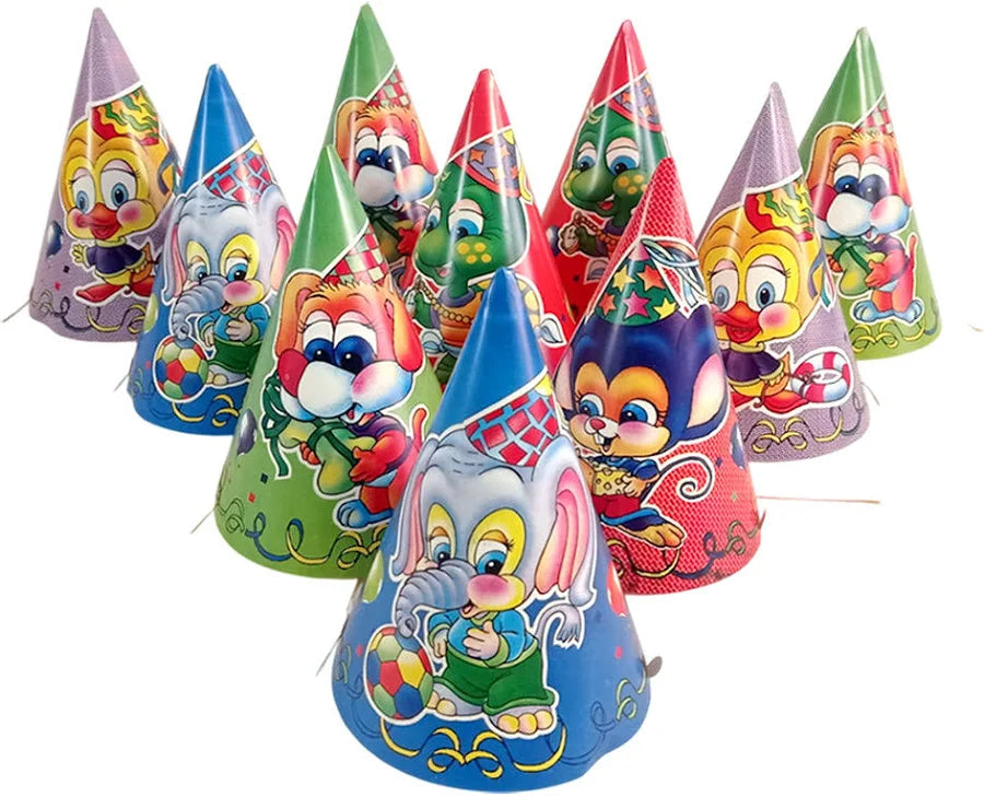 Pack 10 Gorros De Fiesta Cotillón Retro Ochentero