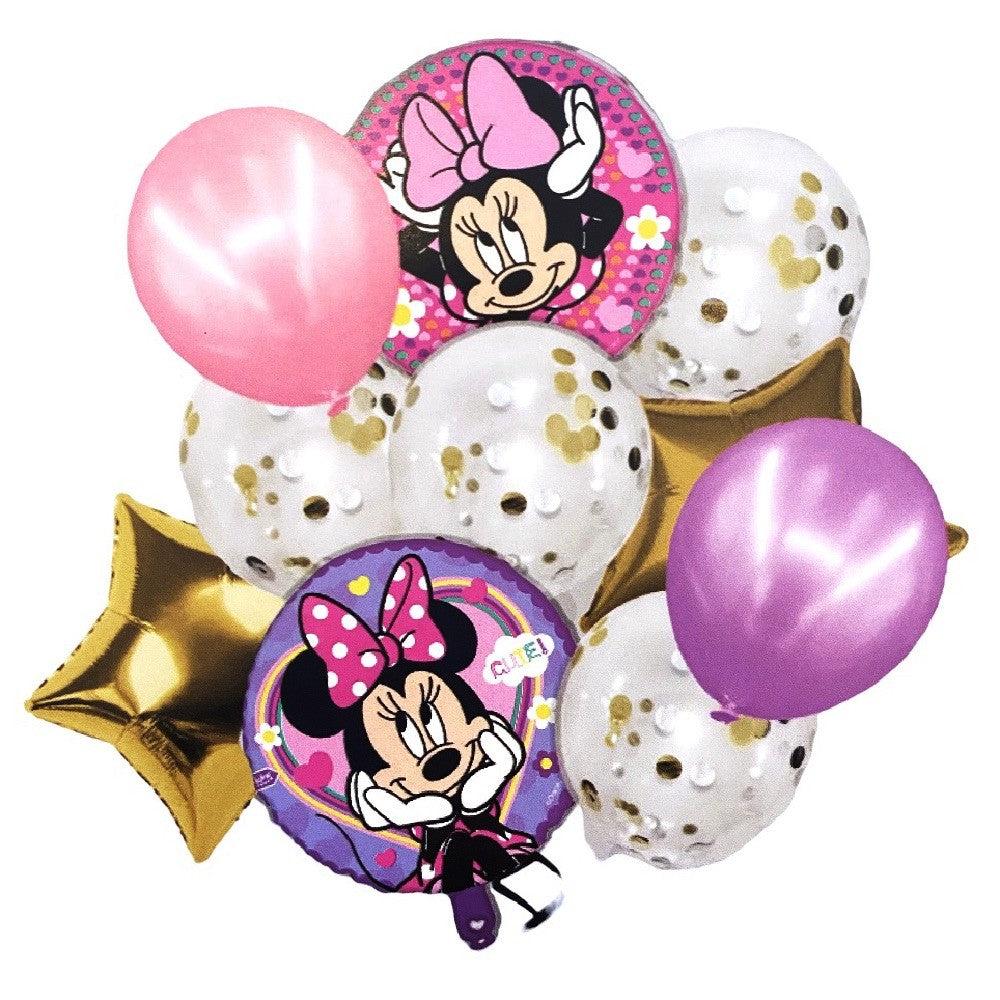 Set Globos Disney Minnie Mouse Redondo Y Estrella