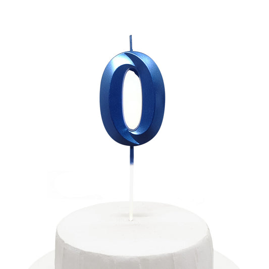 Vela De Cumpleaños Numeral Azul Brillante 5x7 Cm