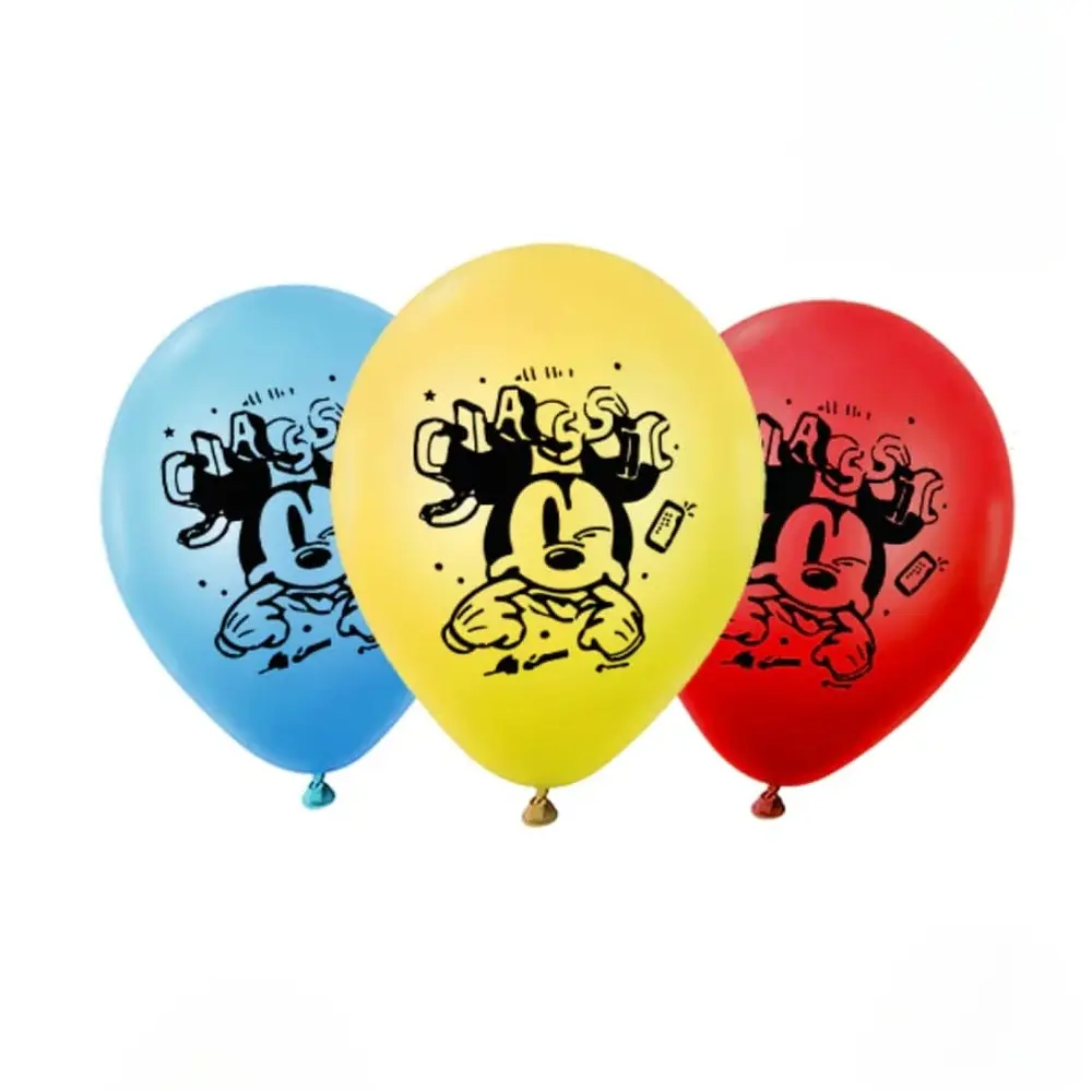 Globos Mickey Mouse Disney Fiesta Cumpleaños Pack 12 Unidades