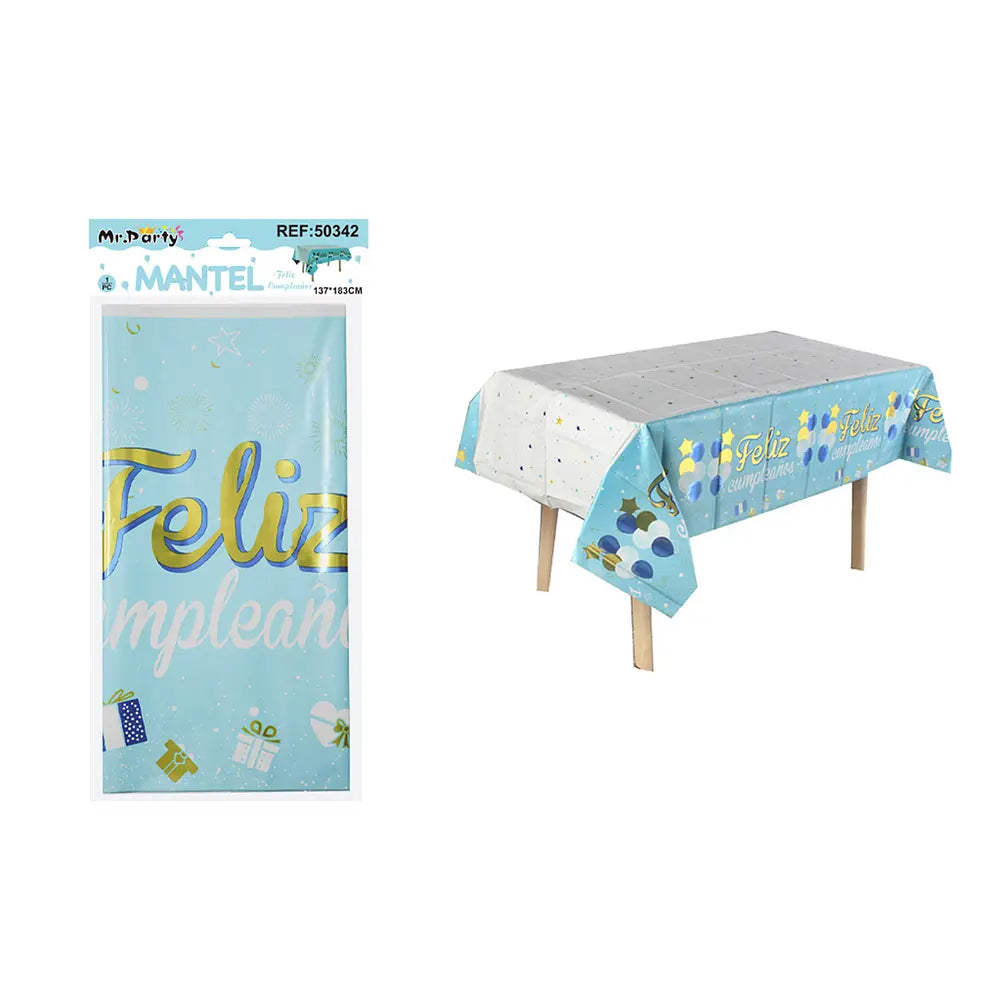 Mantel Desechable Feliz Cumpleaños 137x183 Cm