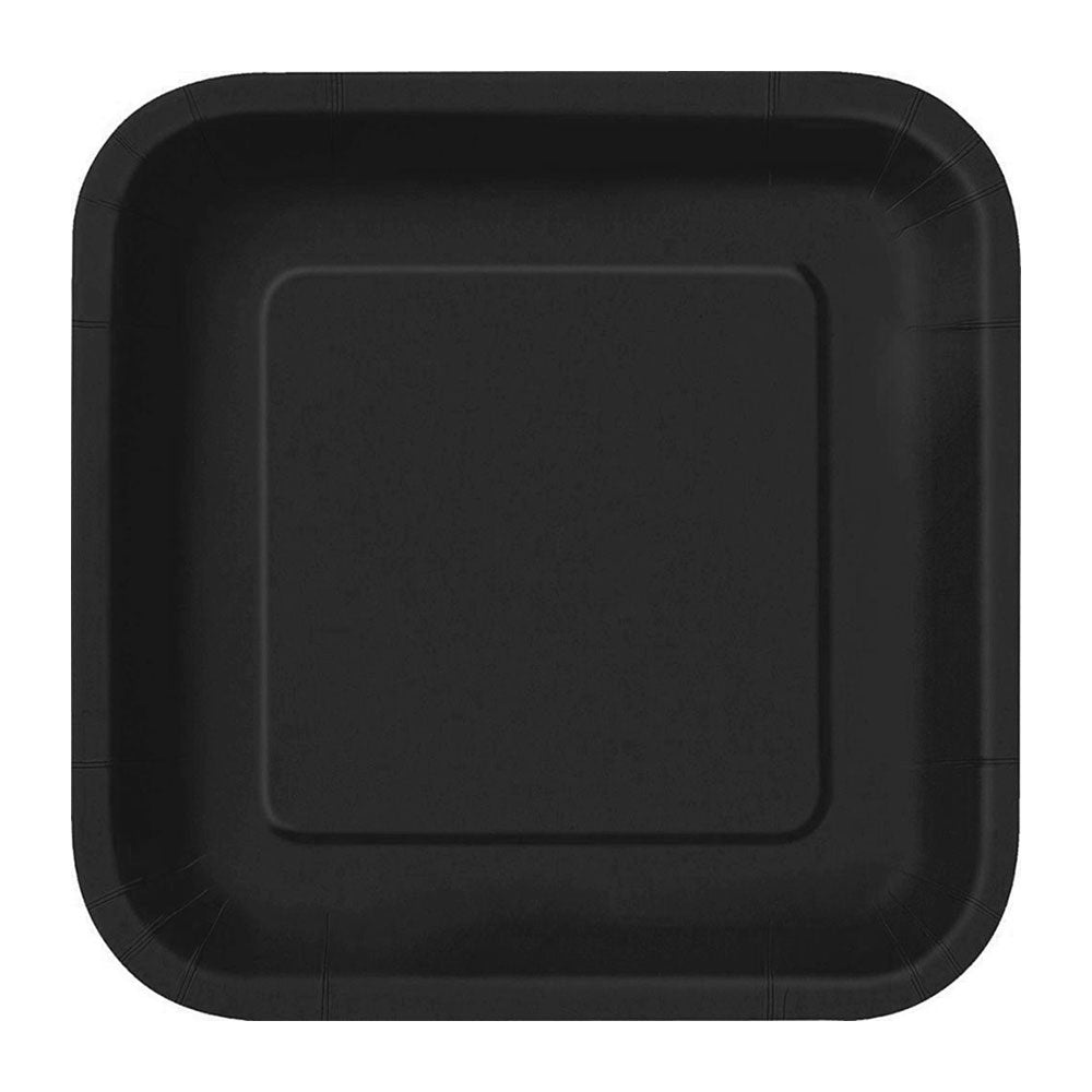 10 Platos De Cartón Cuadrados De Colores Cumpleaños 18 Cm
