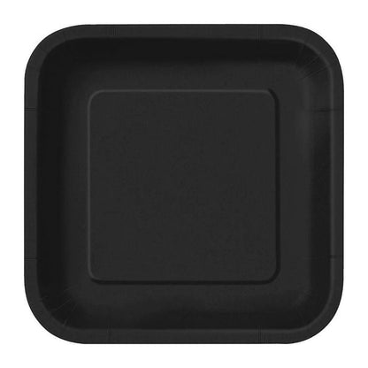10 Platos De Cartón Cuadrados De Colores Cumpleaños 18 Cm