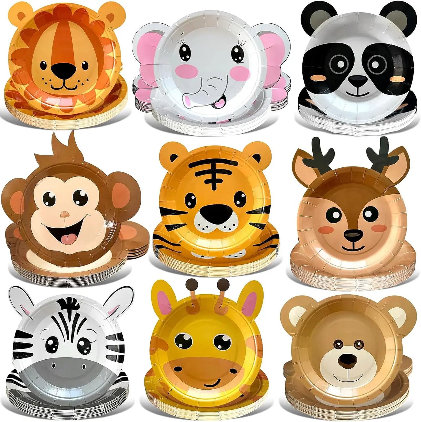 Platos Desechables Animales De La Selva Pack 6 Unidades