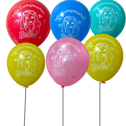 Globos latex barbie (12 unidades)