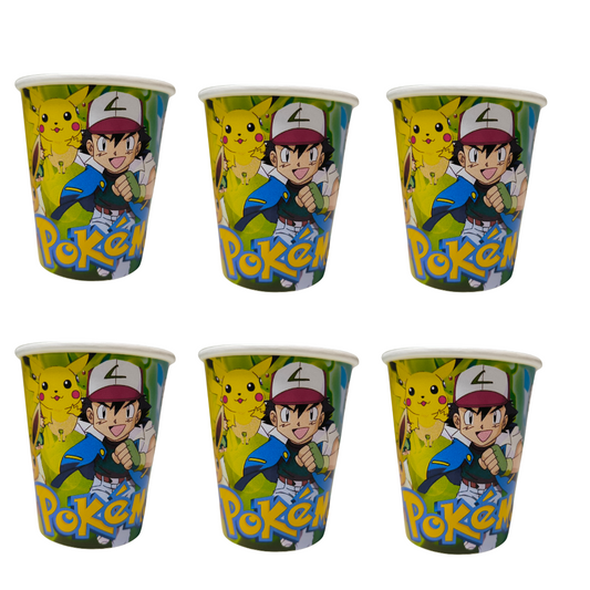 6 vasos cumpleaños pokemon