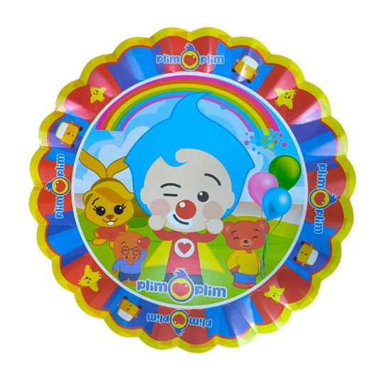 Pack 4 Bandejas Cumpleaños Payaso Plim Plim ( Cartón 32 Cm )