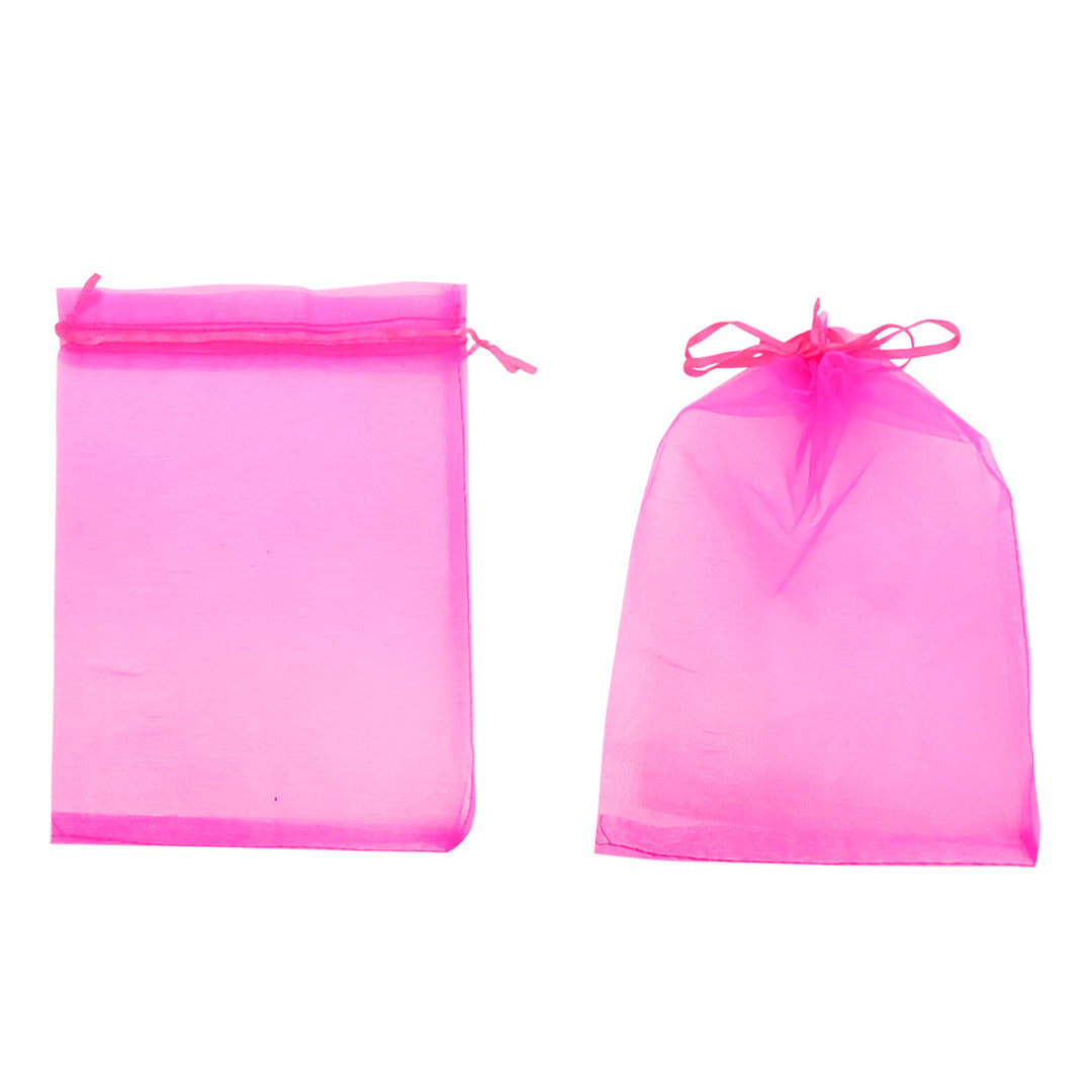 Pack 12 Bolsitas De Organza Rosadas Joyas Y Regalos 12 X 17 Cm