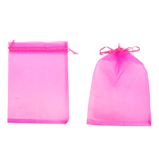 Pack 12 Bolsitas De Organza Rosadas Joyas Y Regalos 12 X 17 Cm