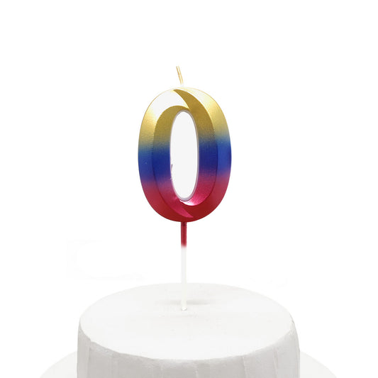 Vela De Cumpleaños Numeral Tornasol Brillante 5x7 Cm