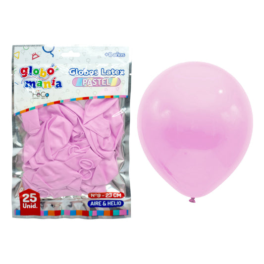 Globos Látex Color Pastel Fucsia X 25 Unidades