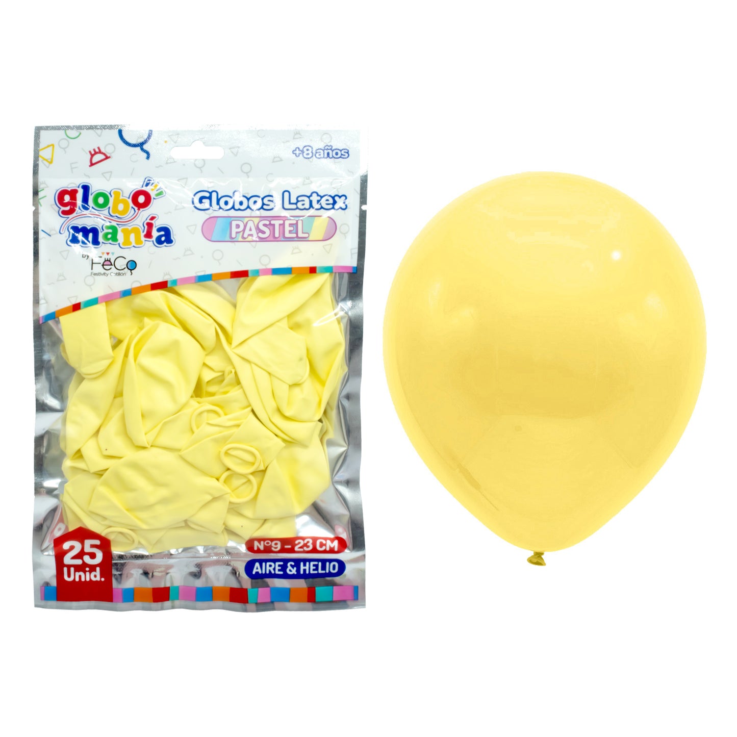Globos Látex Color Pastel Amarillo X 25 Unidades