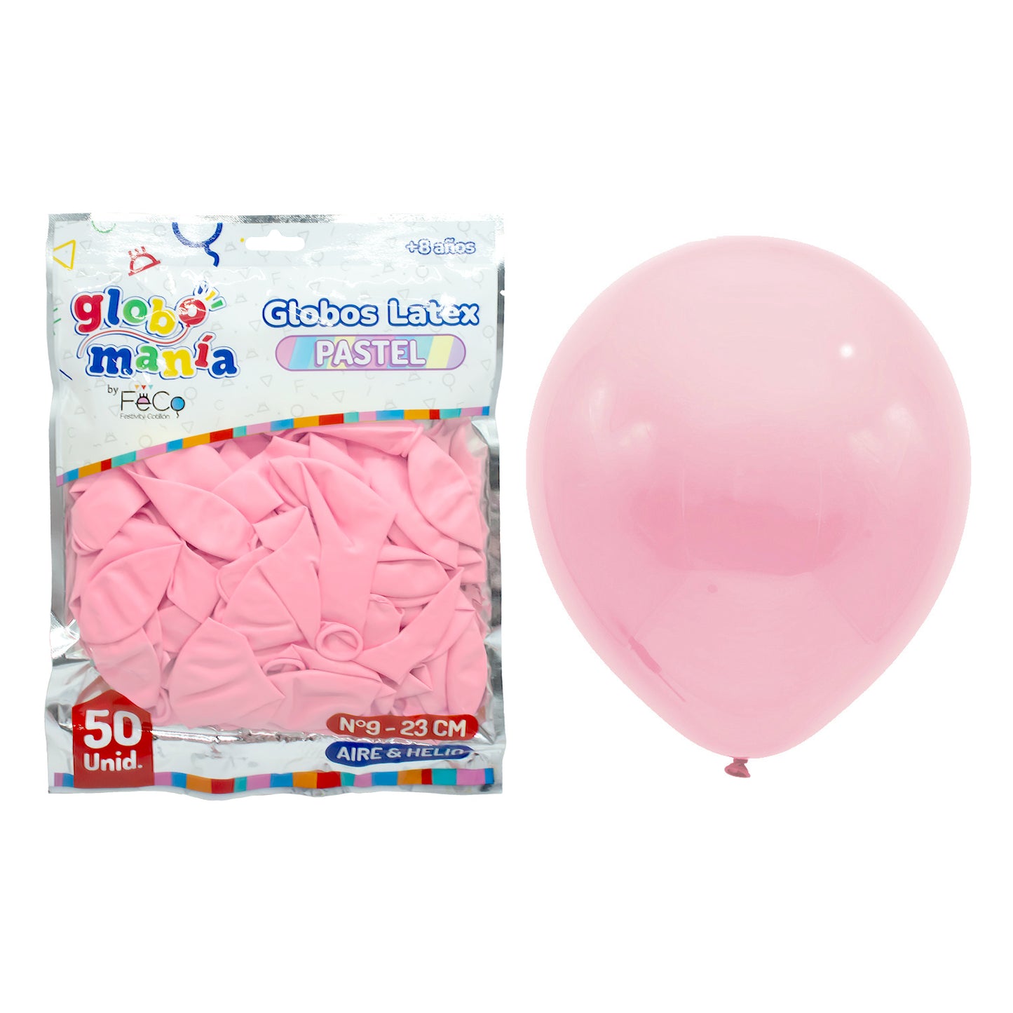 Globos Látex Color Pastel Rosado X 50 Unidades