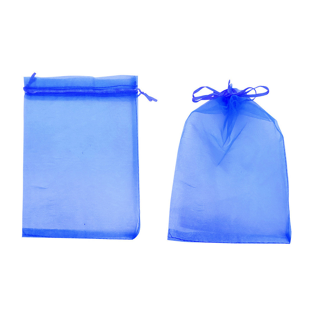 Pack 12 Bolsitas De Organza azul Joyas Y Regalos 12 X 17 Cm