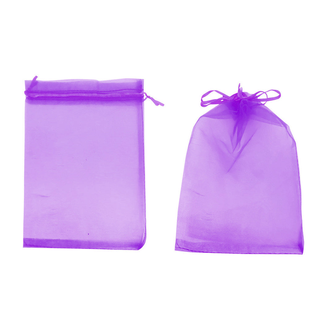 Pack 12 Bolsitas De Organza Morada Joyas Y Regalos 12 X 17 Cm