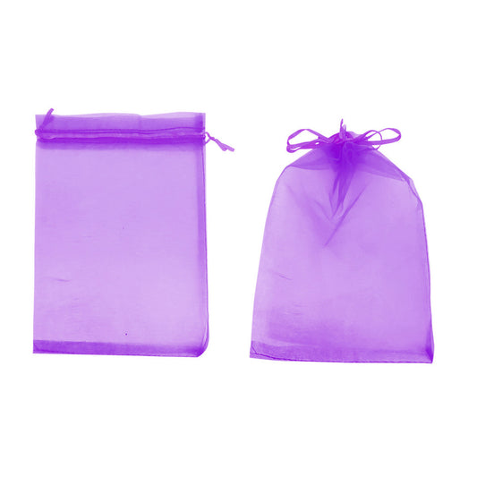Pack 12 Bolsitas De Organza Morada Joyas Y Regalos 12 X 17 Cm