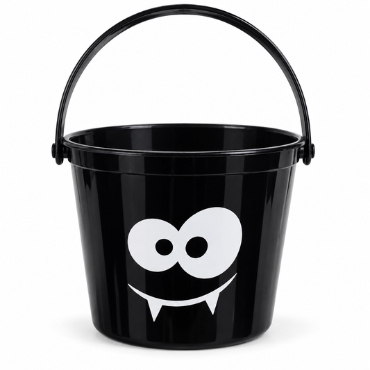 Balde Canasto Modelo Calavaza Halloween Negro