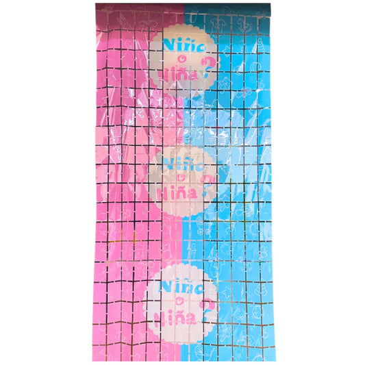 Cotillón Revelación Cortina Metalica Decorativa 100x200 Cm