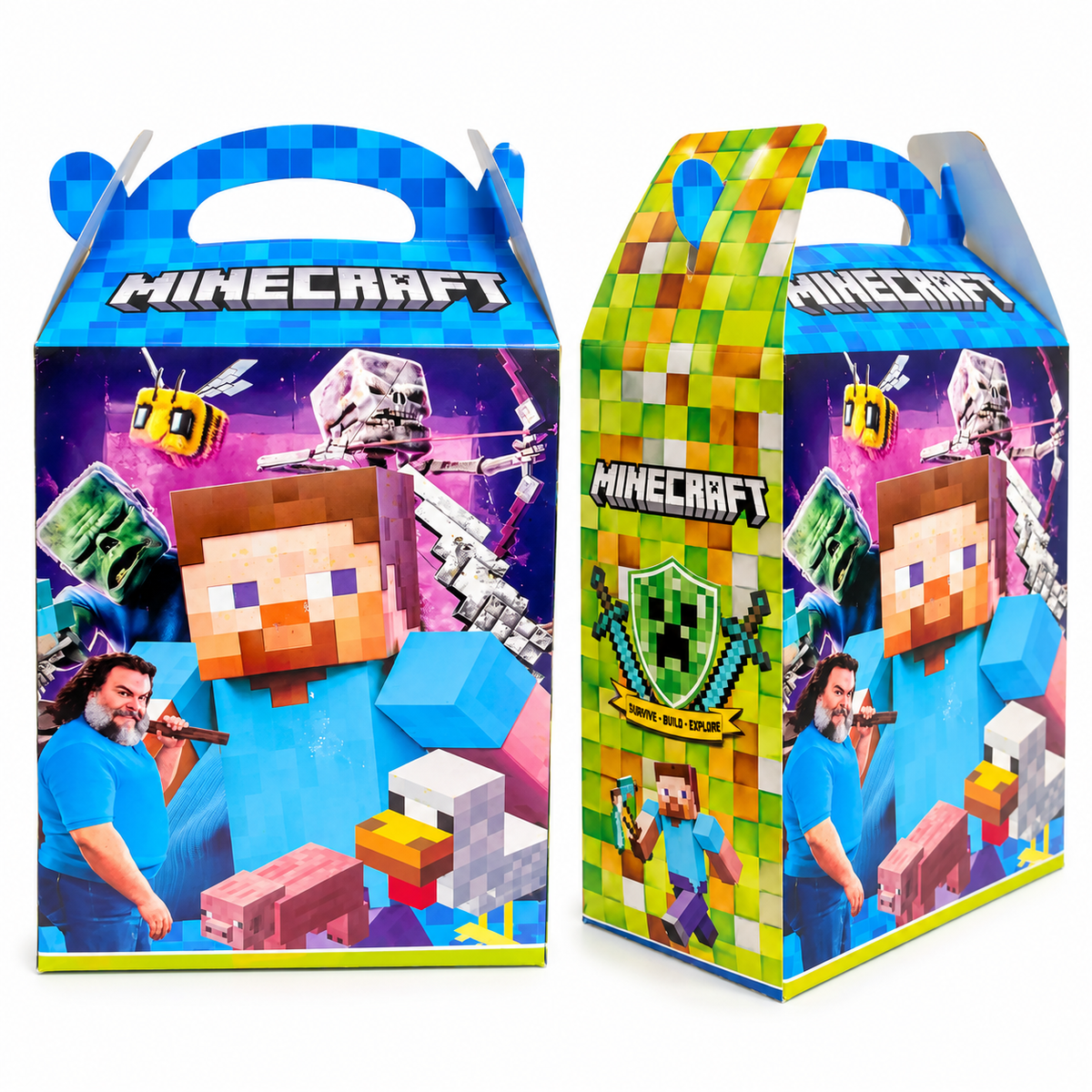 10 Caja Regalo Cotillon Cumpleaños Minecraft
