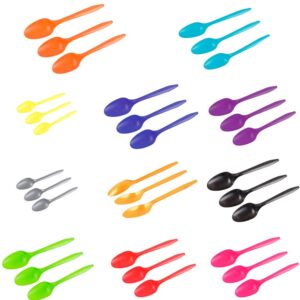 20 Cucharas Plásticas Desechables De Color Cotillón