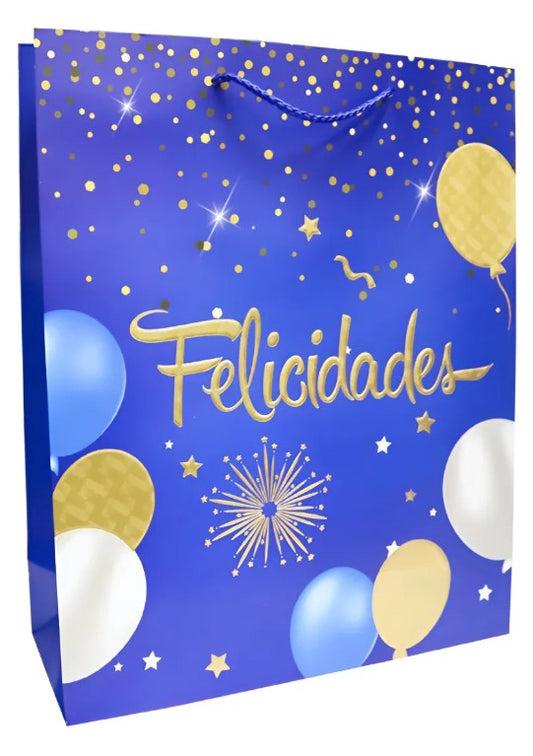 Bolsa De Regalo Cumpleaños Colores Estrellas 18x23 Cm