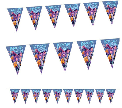 Banderín Colgante Decorativo Guerreras K-pop Demon Hunters Violeta