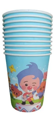 Pack 10 Vasos Cumpleaños Payaso Plim Plim