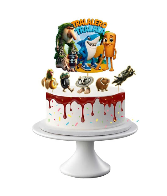 Pack Topper para torta Brainrot tralaleros