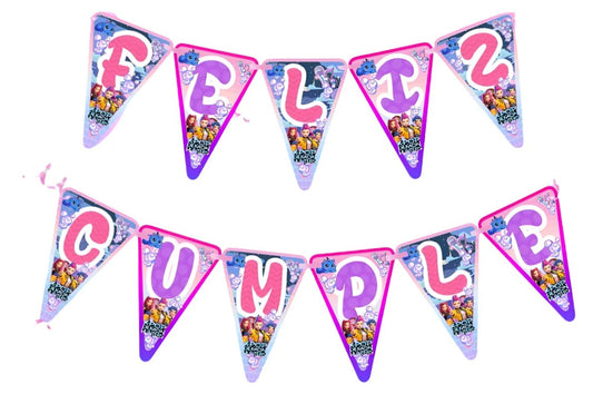 Colgante Feliz Cumple Cotillón Guerreras Kpop Demon Hunters