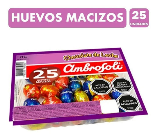 Huevitos De Pascua - Bandeja De 25 Huevos Ambrosoli Macizos