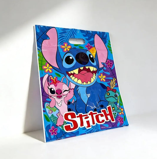10 Bolsa Herméticas De Cotillón Cumpleaños Diseño Stitch