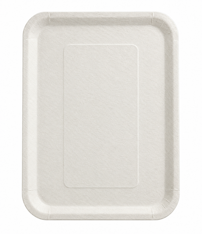 Bandeja Rectangular Grande Cartón Blanca Biodegradable 39x54 Blanco