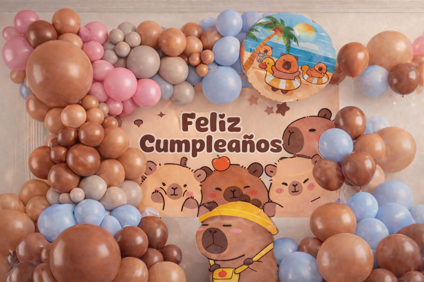 Set Decoración Completa Cumpleaños Capibara Capybara