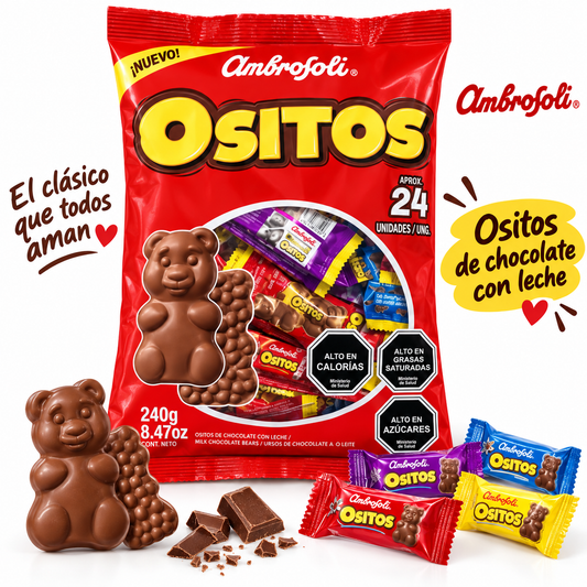 Ositos De Chocolate Con Leche Ambrosoli 240g 24 Unidades