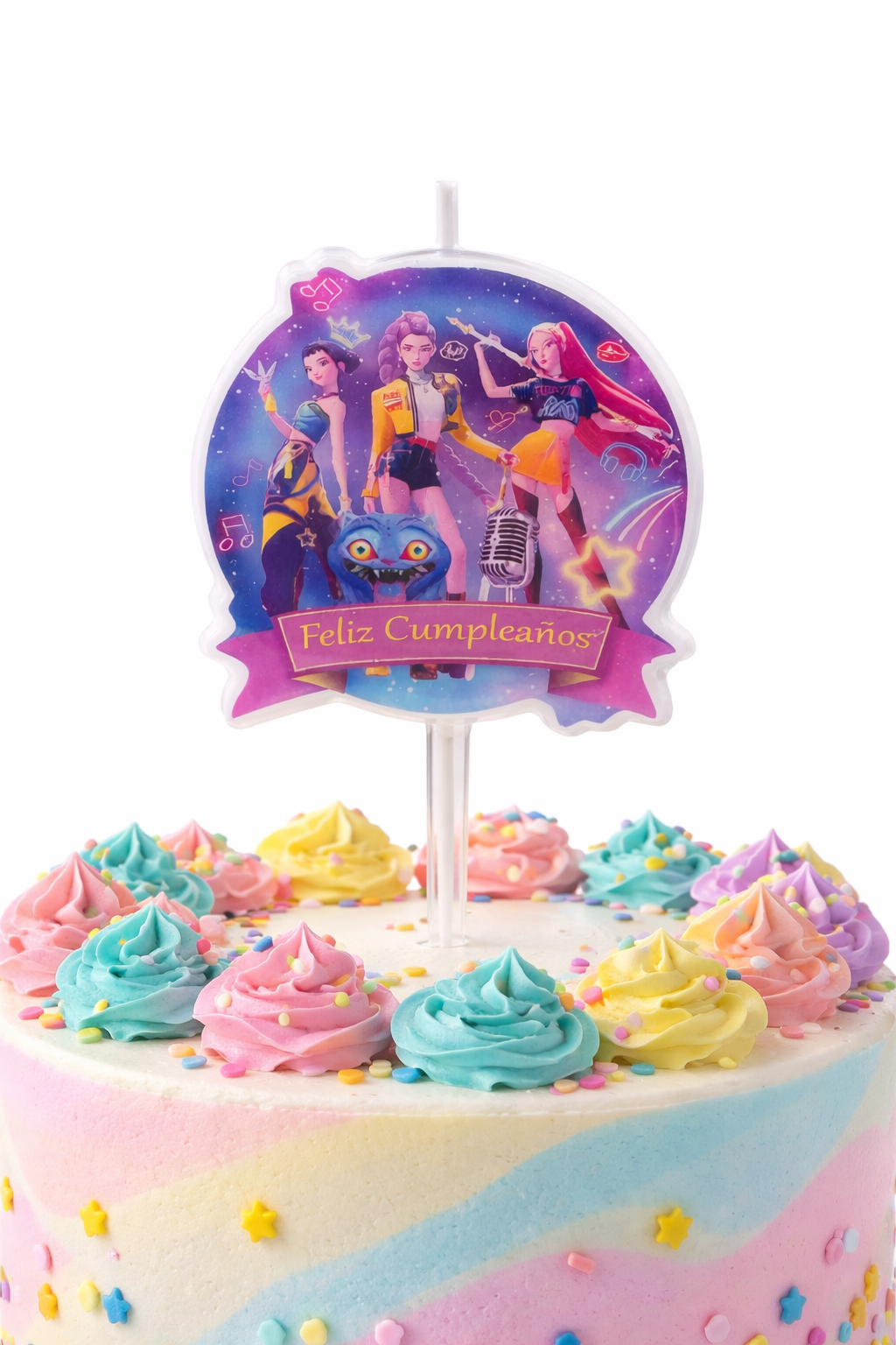 Vela Decorativa Feliz Cumpleaños Guerreras K-pop Huntrix