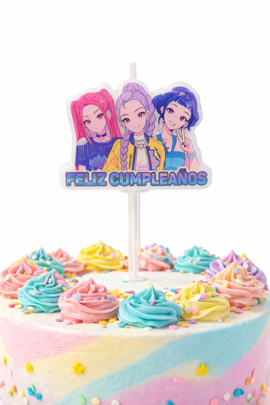 Vela De Cera Feliz Cumpleaños Guerreras K-pop Huntrix