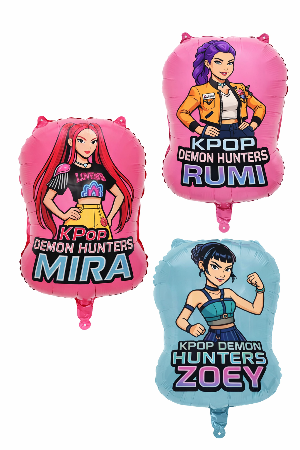 Globo Metálico Kpop Demon Hunters Decoración Pack 3