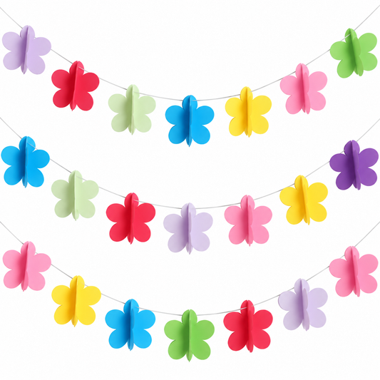 Guirnalda Decorativa 3d De Papel Multicolor Flores
